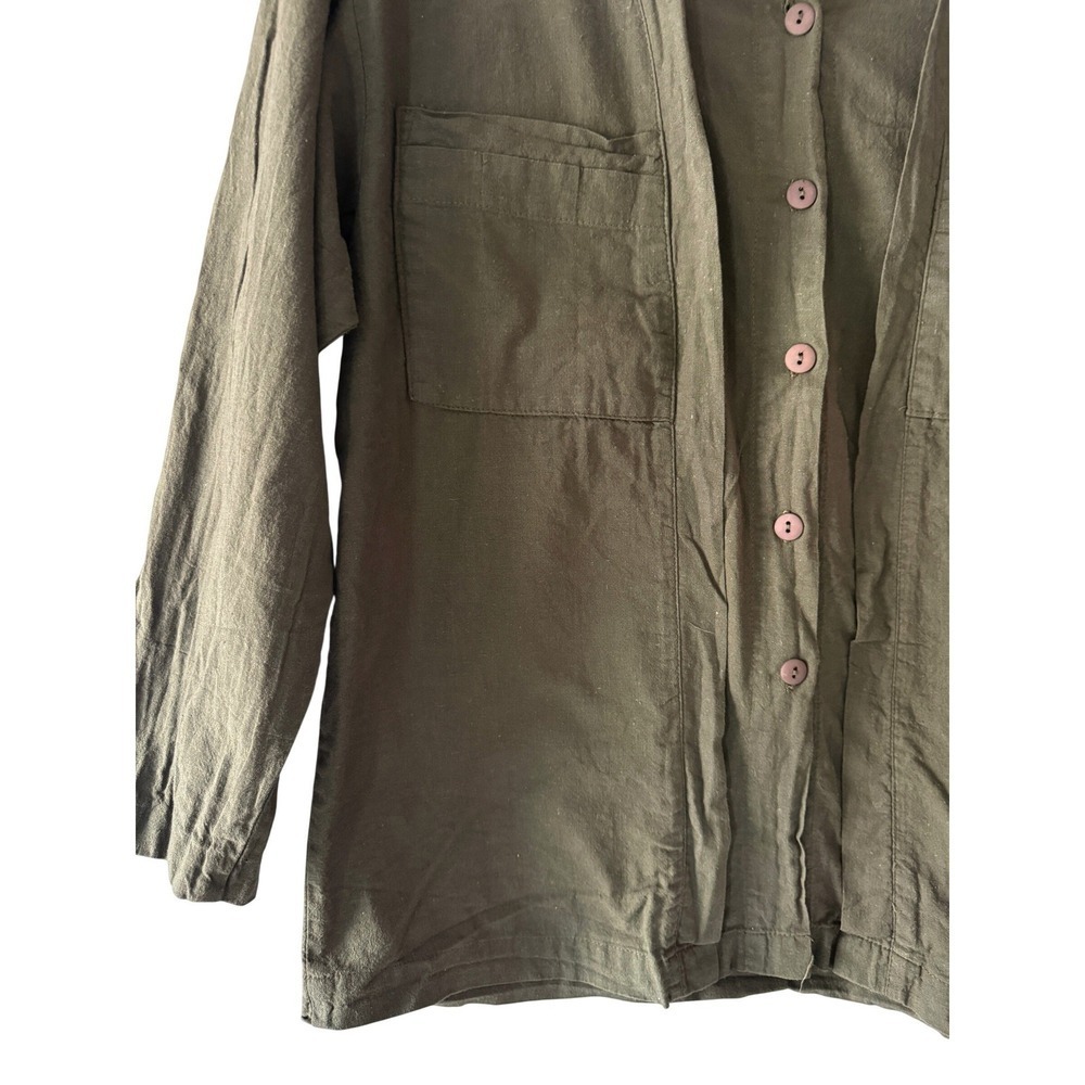 HARI Casuals Olive Green American Cotton Button Down Shirt Small Made in USA - Picture 4 of 5